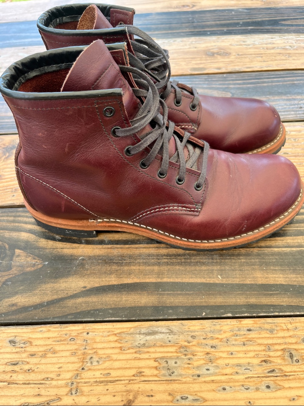 Red Wings Men size 7.5 red leather Ankle Boots woman 9 ( Euro 40) - Picture 2 of 9